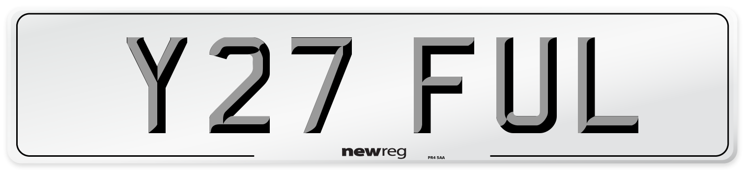Y27 FUL Number Plate from New Reg